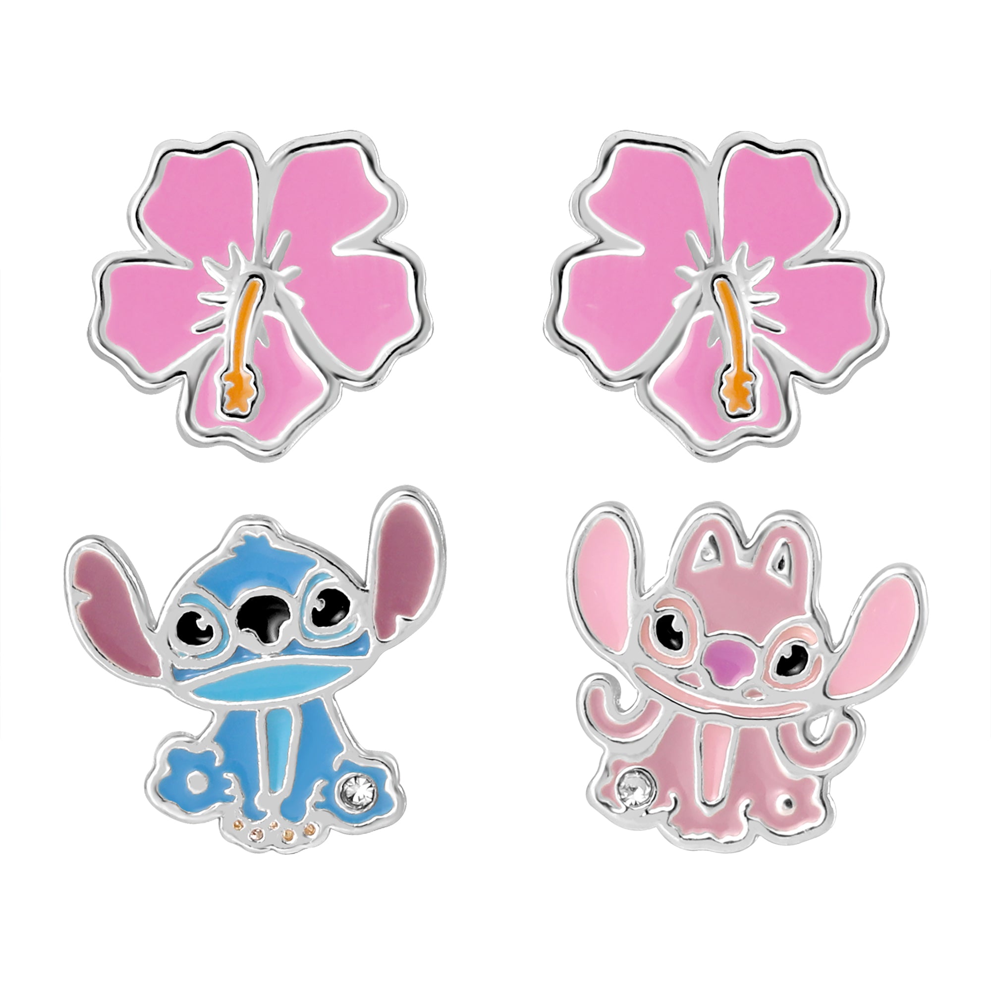 Orecchini Stitch & Angel Hibiscus - Disney