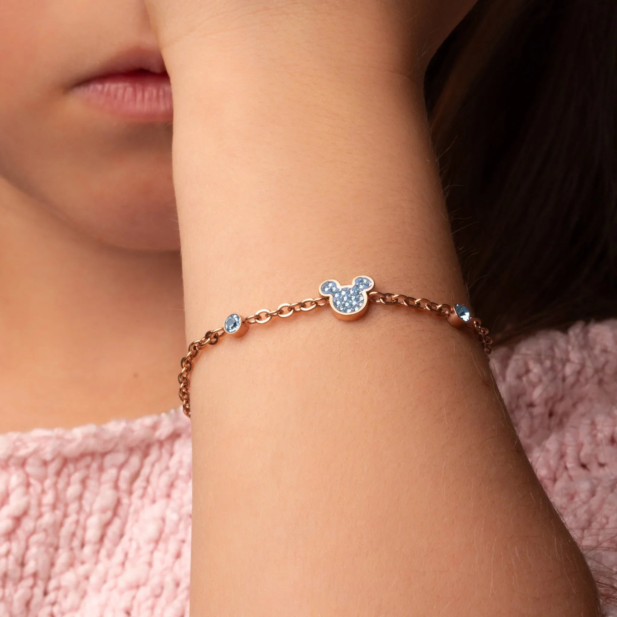 Bracciale Mickey Blu - Oro Rosato - VitaMea