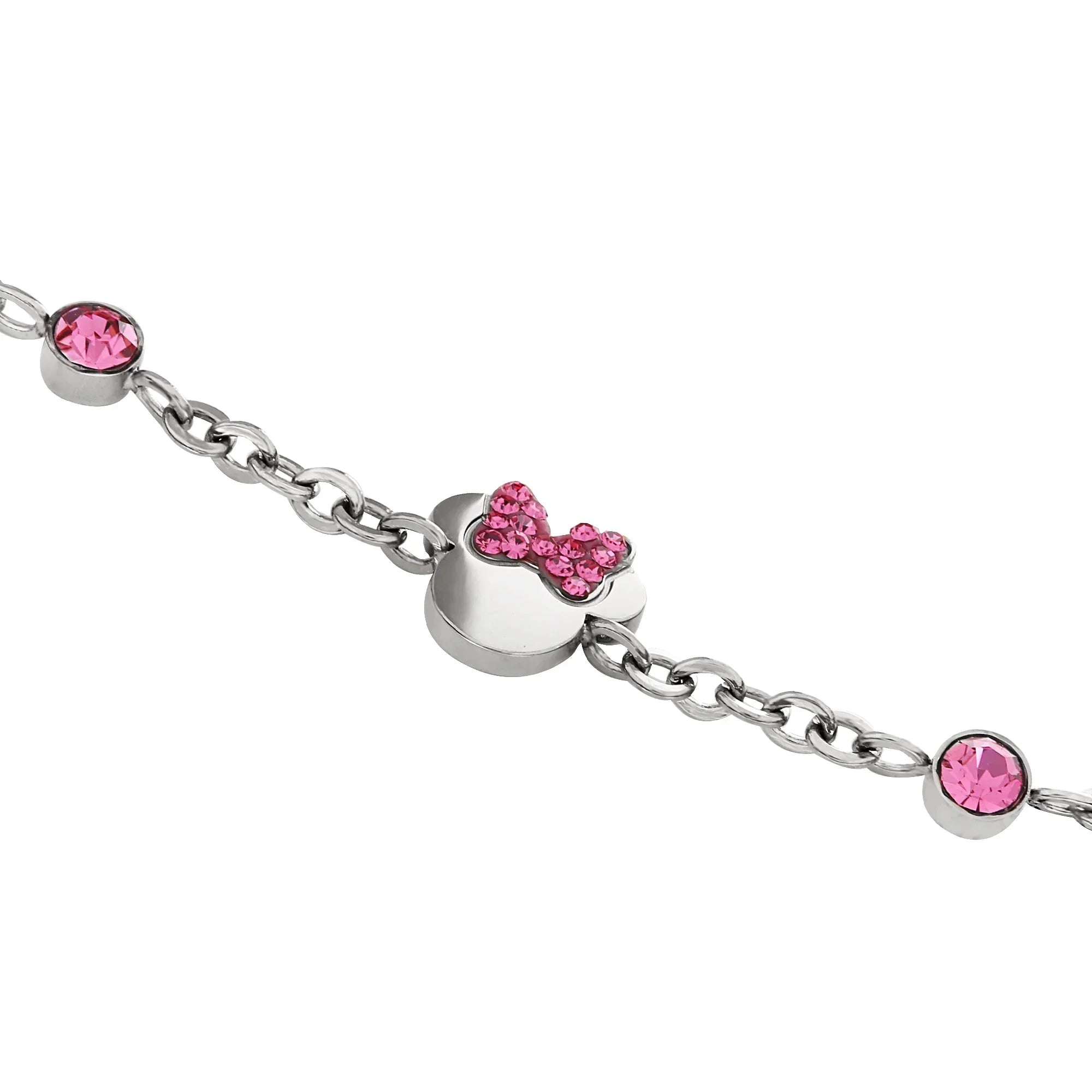Bracciale Minnie con Fiocco - Argento, Nero, Rosa - VitaMea