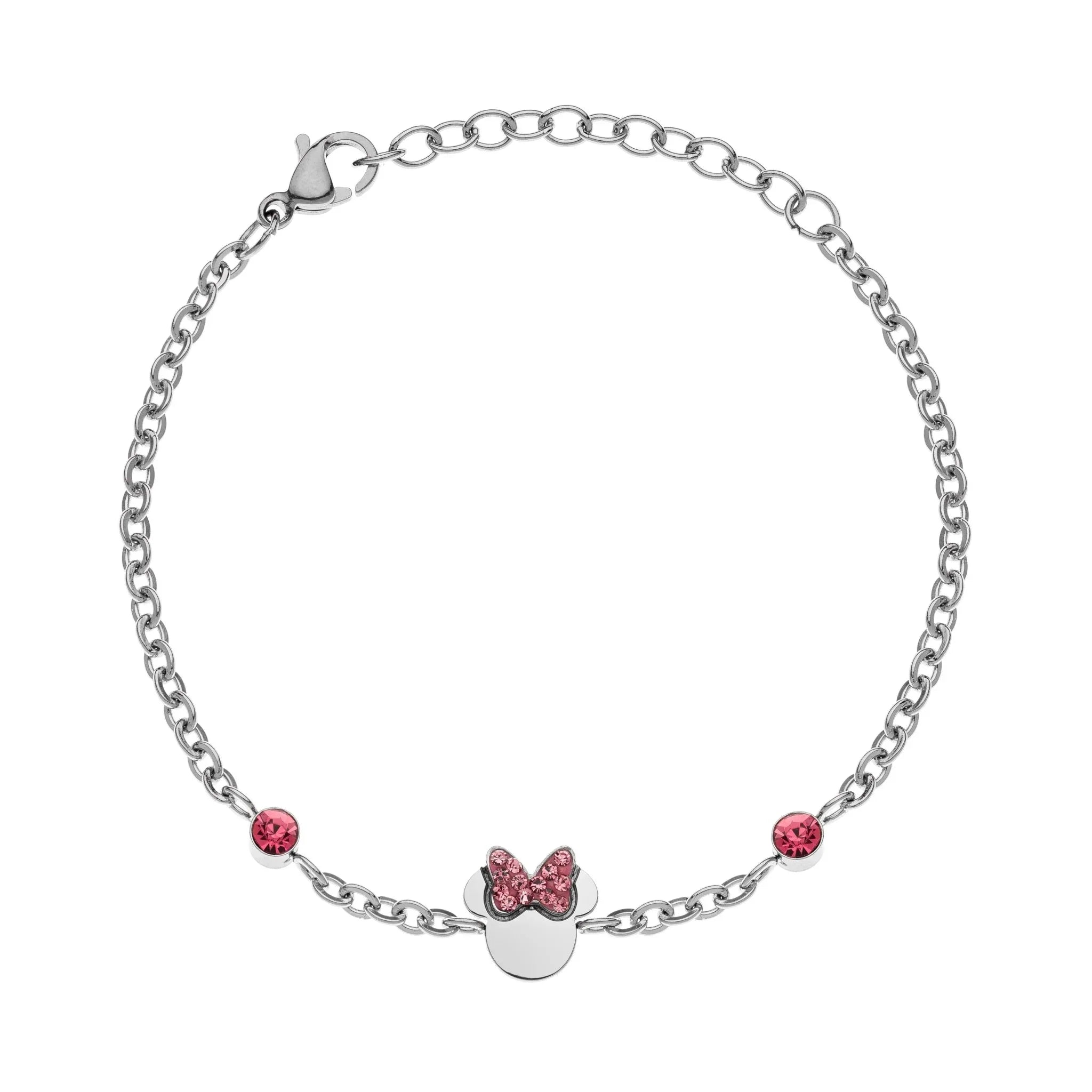 Bracciale Minnie con Fiocco - Argento, Nero, Rosa - VitaMea