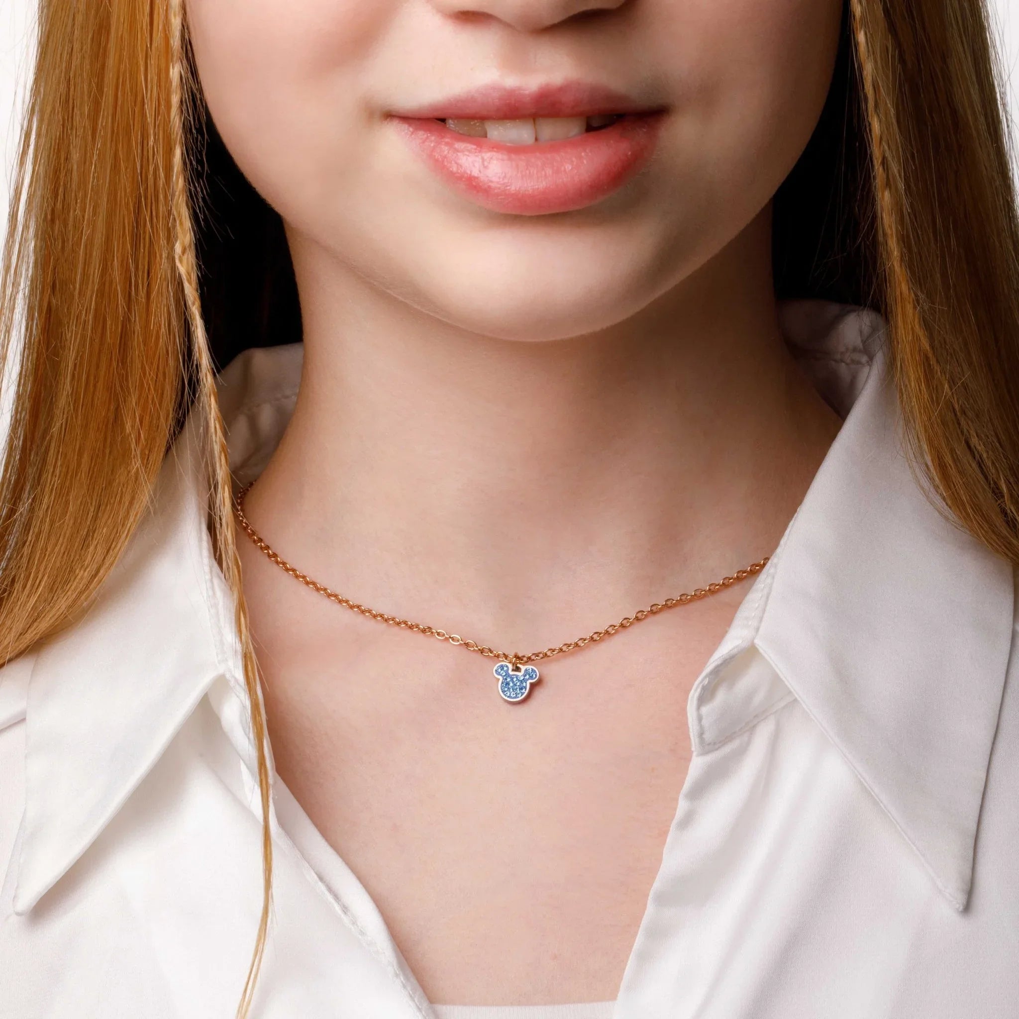 Collana Mickey Blu - Oro Rosato - VitaMea