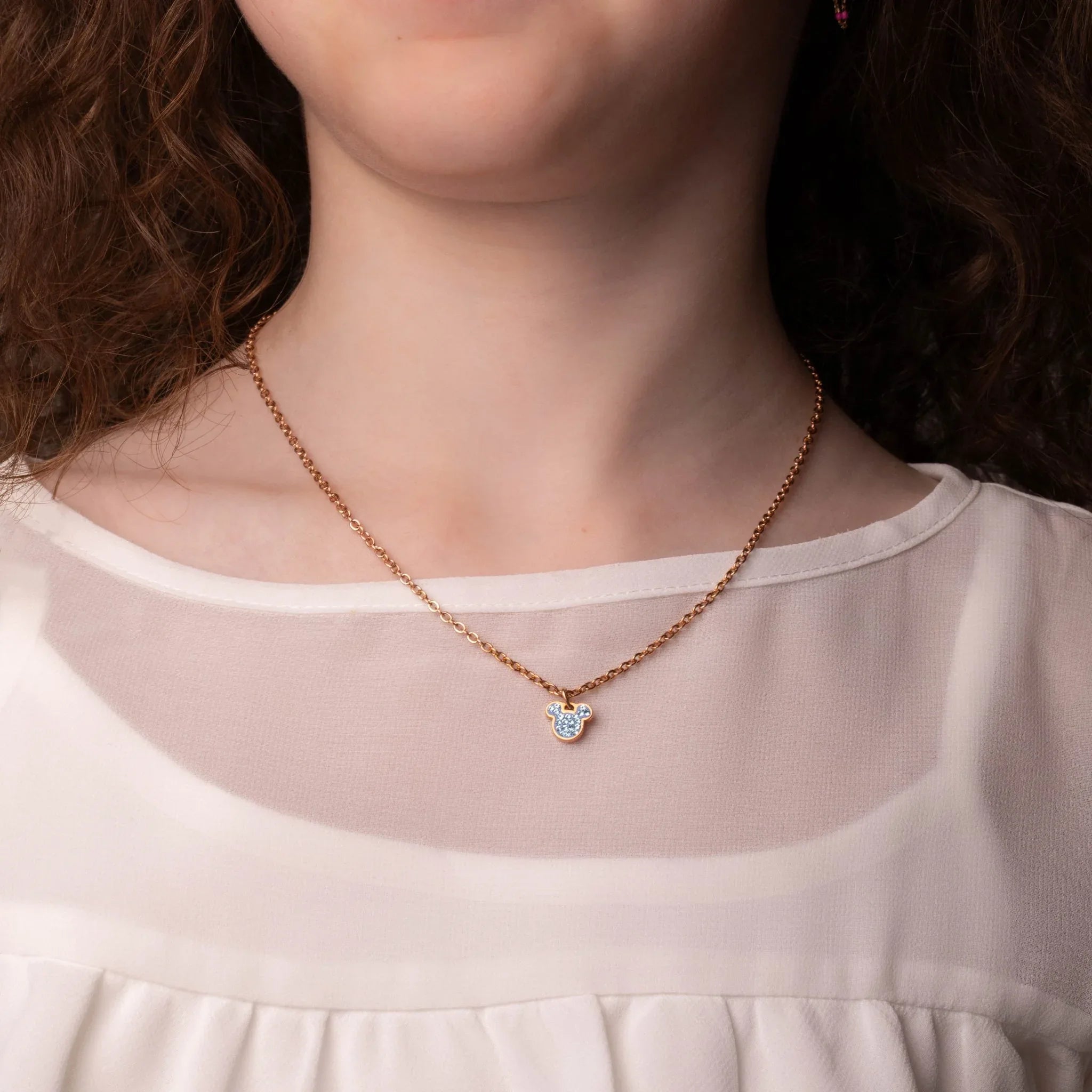 Collana Mickey Blu - Oro Rosato - VitaMea