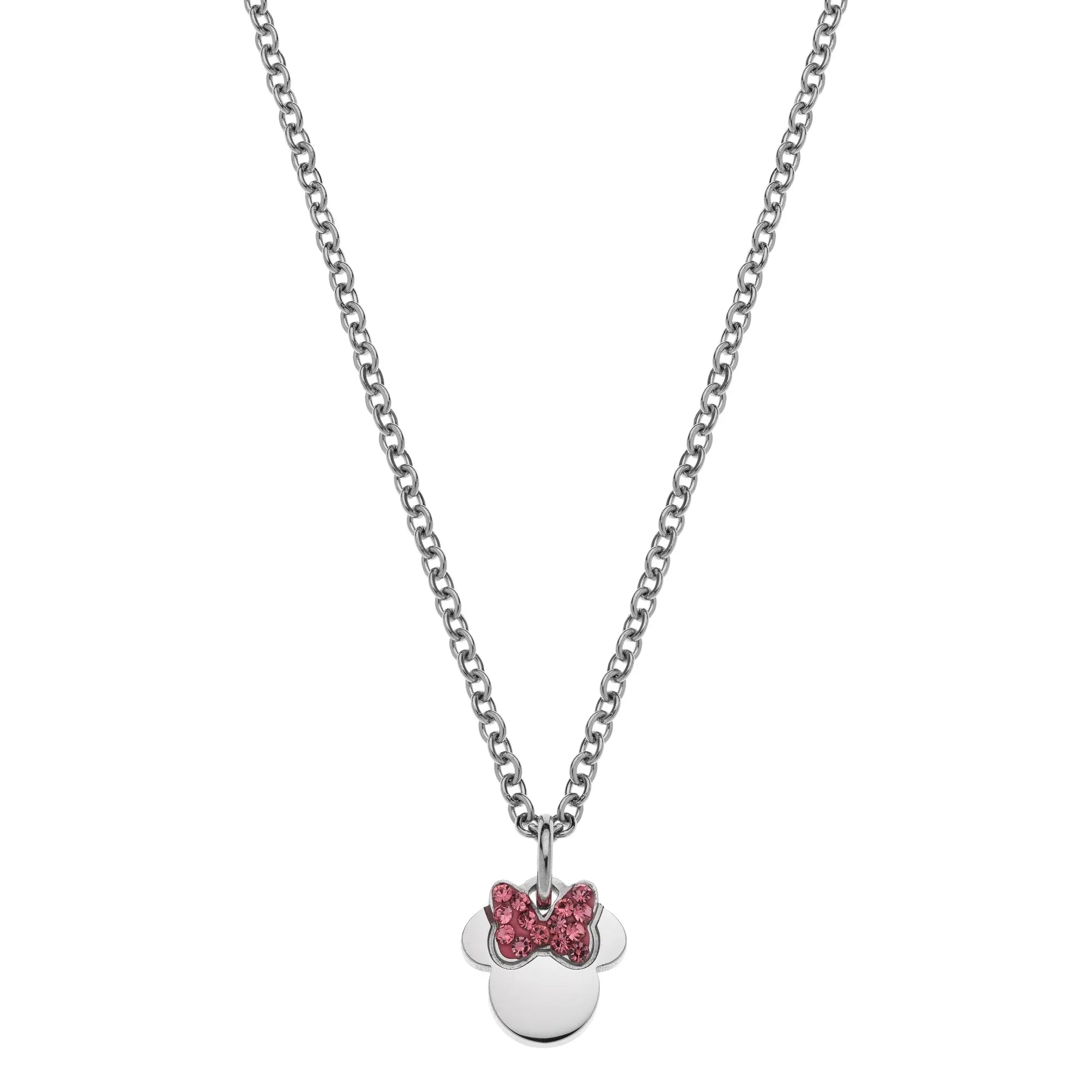 Collana Minnie con Fiocco Rosa - Argento - VitaMea