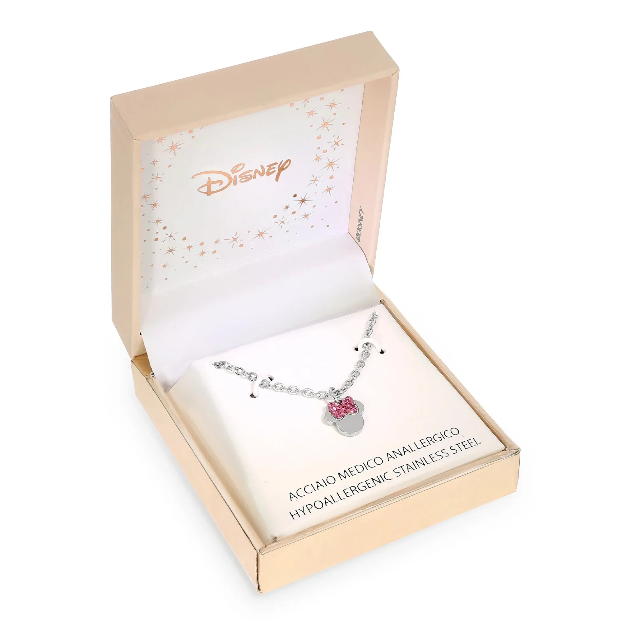 Collana Minnie con Fiocco Rosa - Argento - VitaMea