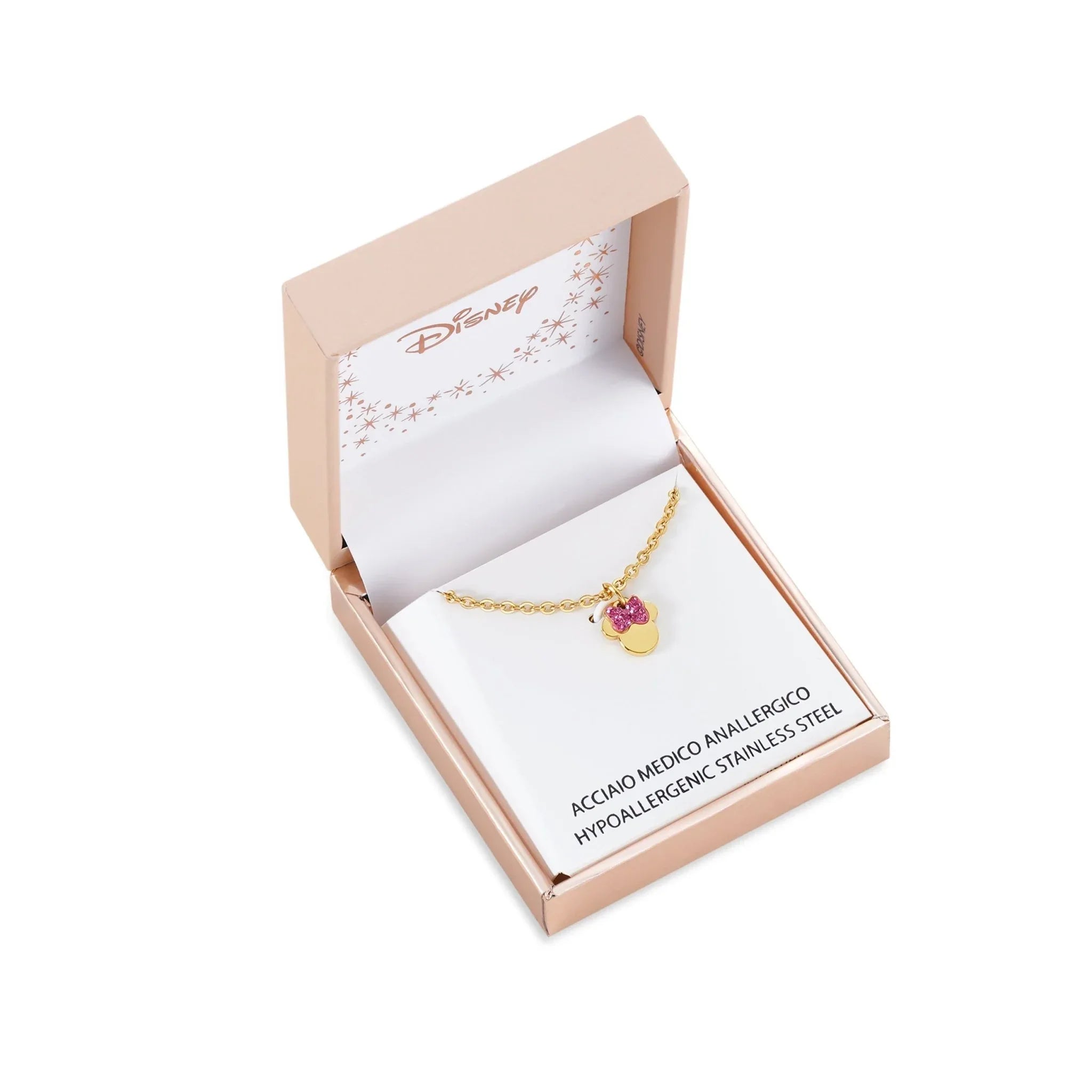 Collana Minnie con Fiocco Rosa - Oro - VitaMea