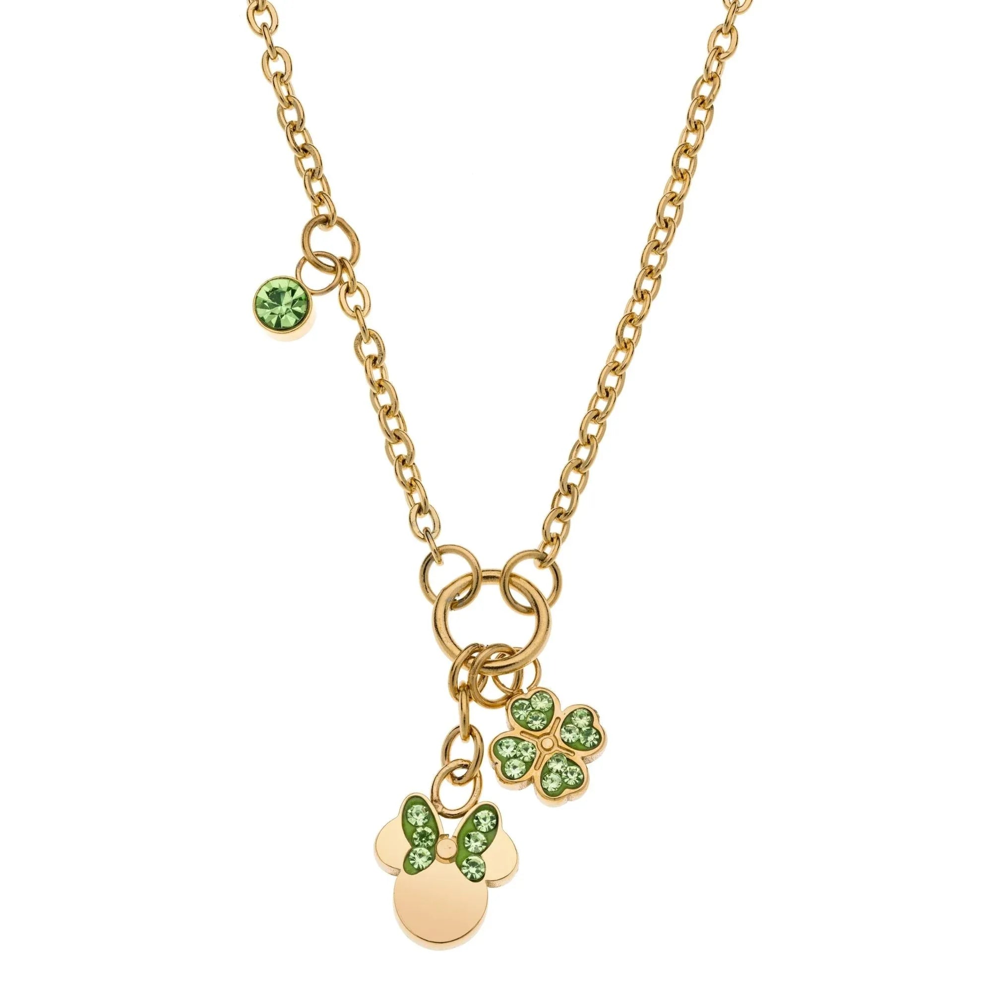 Collana Minnie con Quadrifoglio - Oro, Verde - VitaMea
