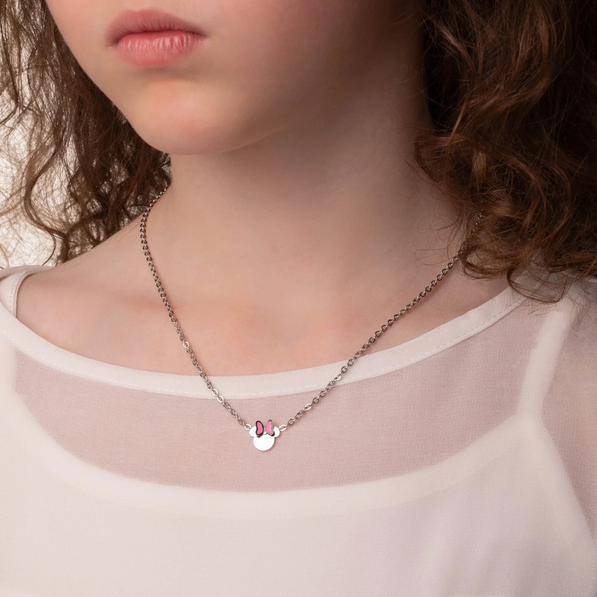 Collana Minnie Mouse - Smalto Rosa - VitaMea