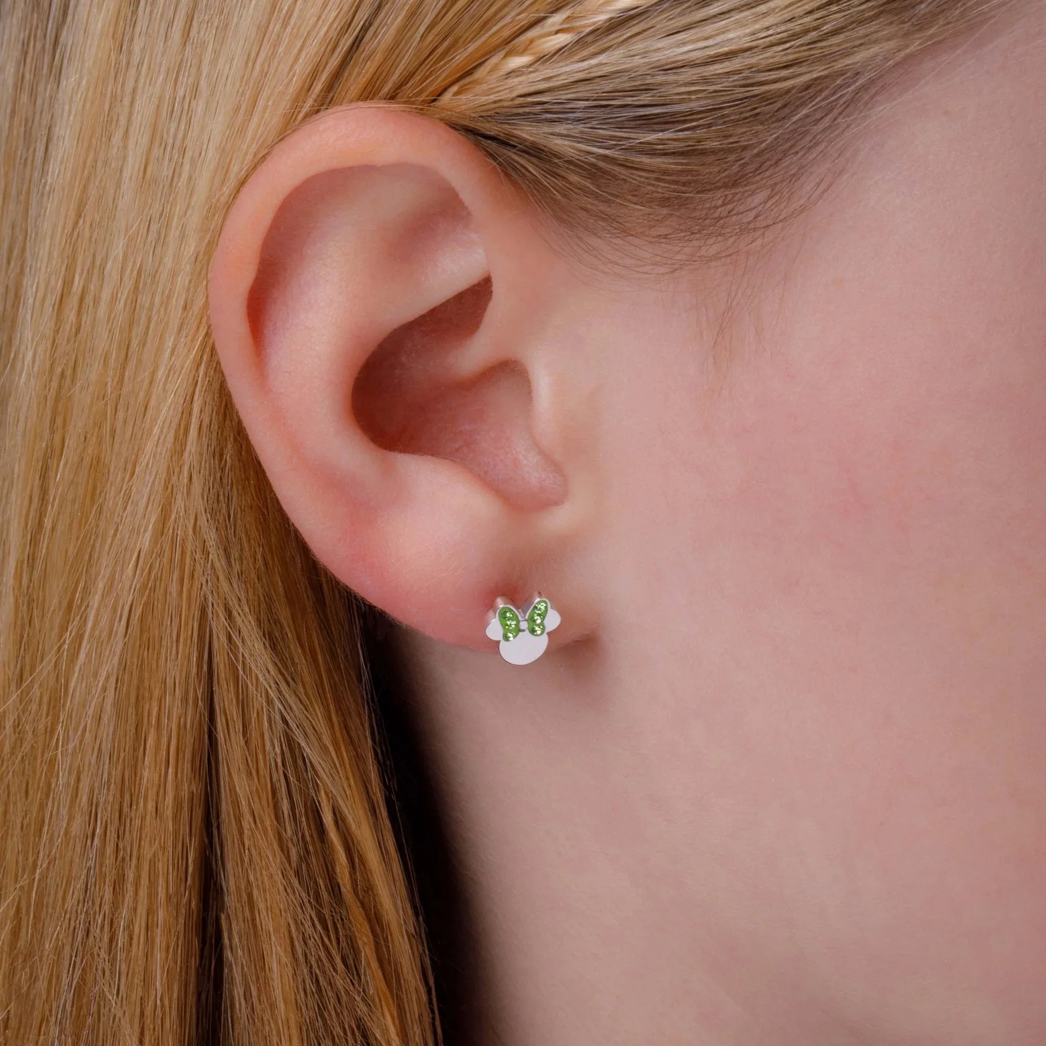 Orecchini Minnie con Quadrifoglio - Verde, Argento - VitaMea