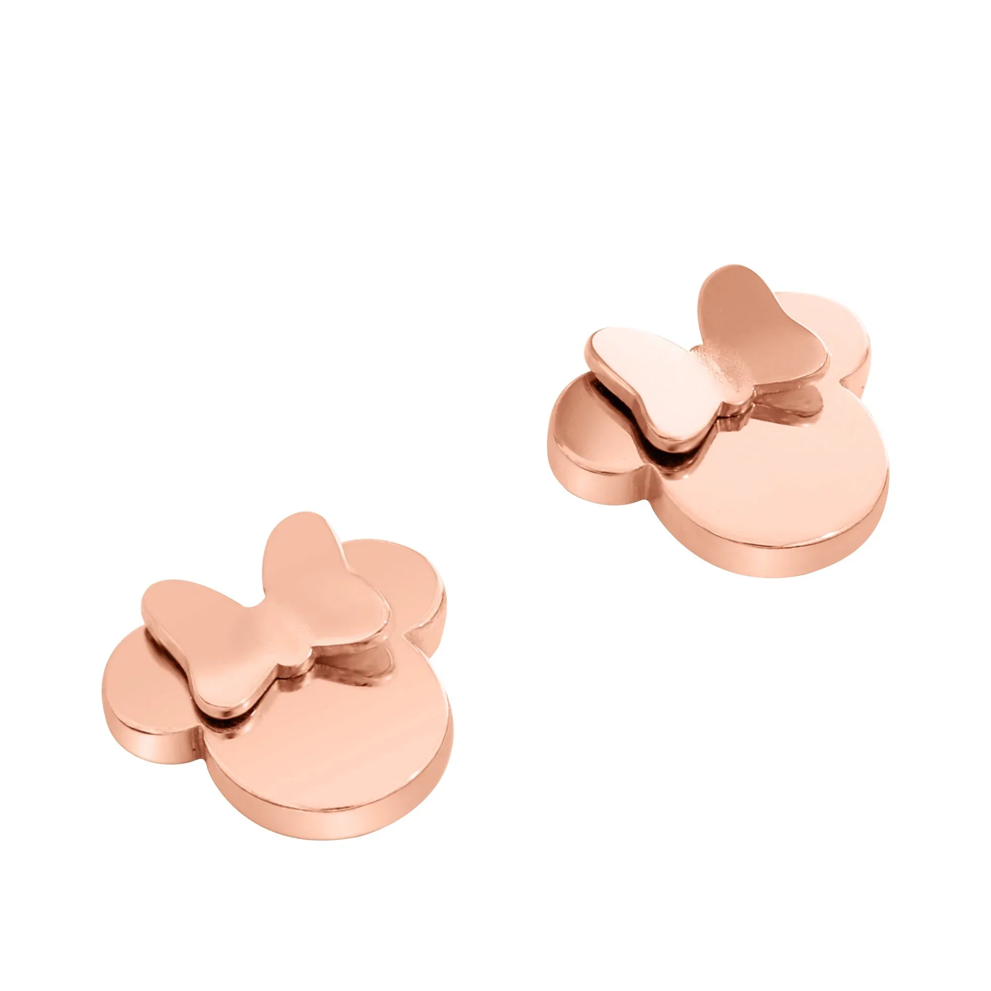 Orecchini Minnie - Oro Rosato bow silhouette - VitaMea