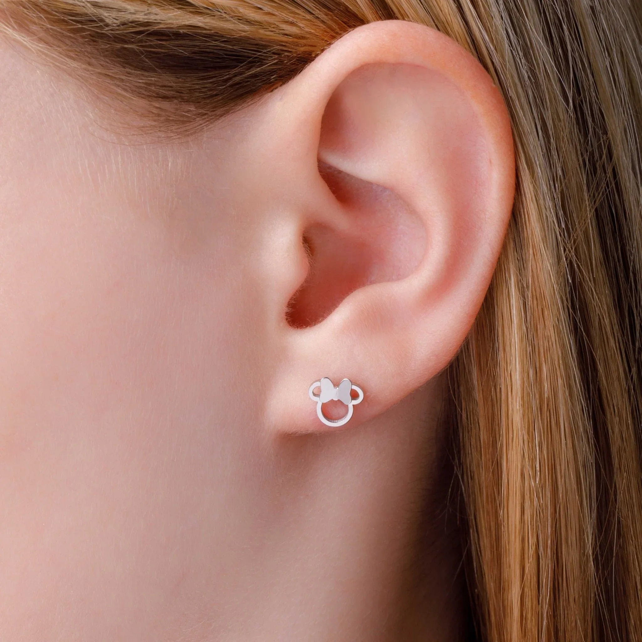 Orecchini Minnie - Argento Bow Silhouette - design cavo - VitaMea