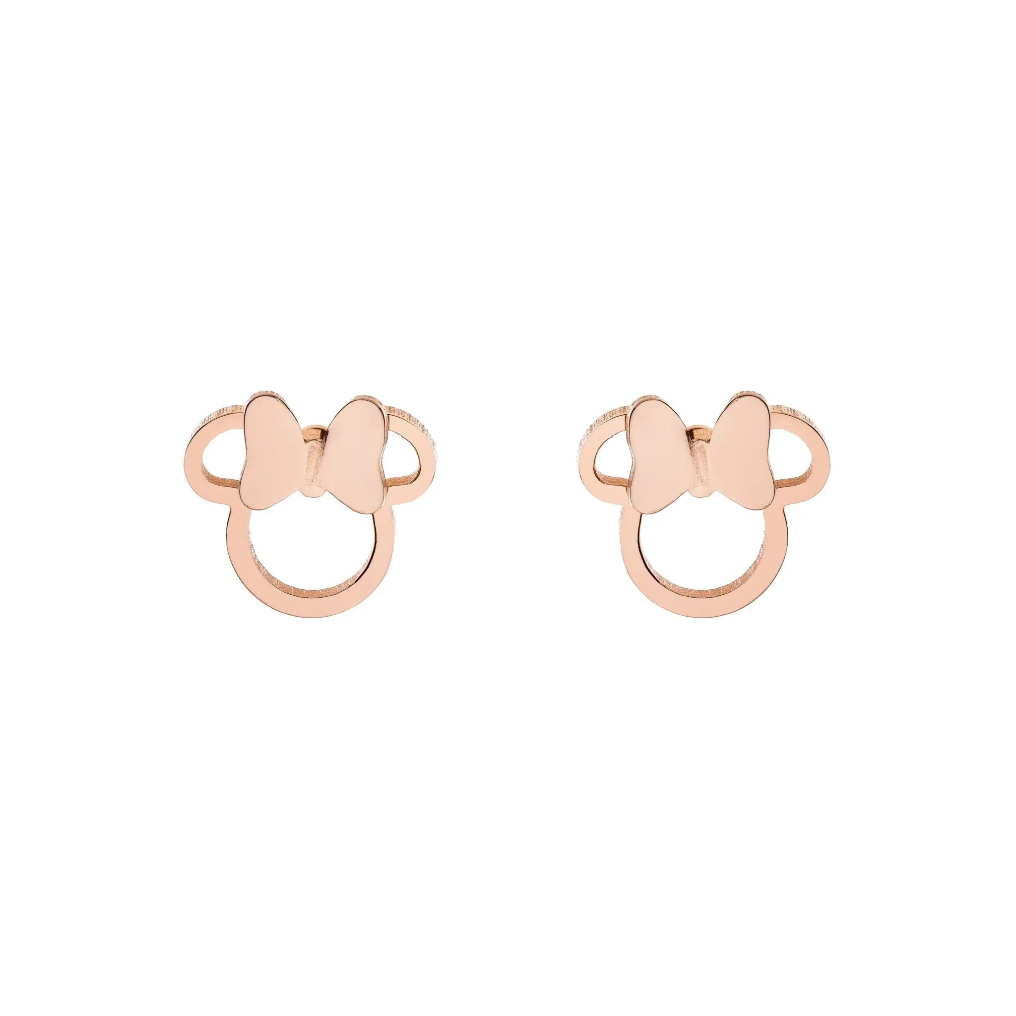 Orecchini Minnie - Oro Rosato Bow Silhouette - design cavo - VitaMea