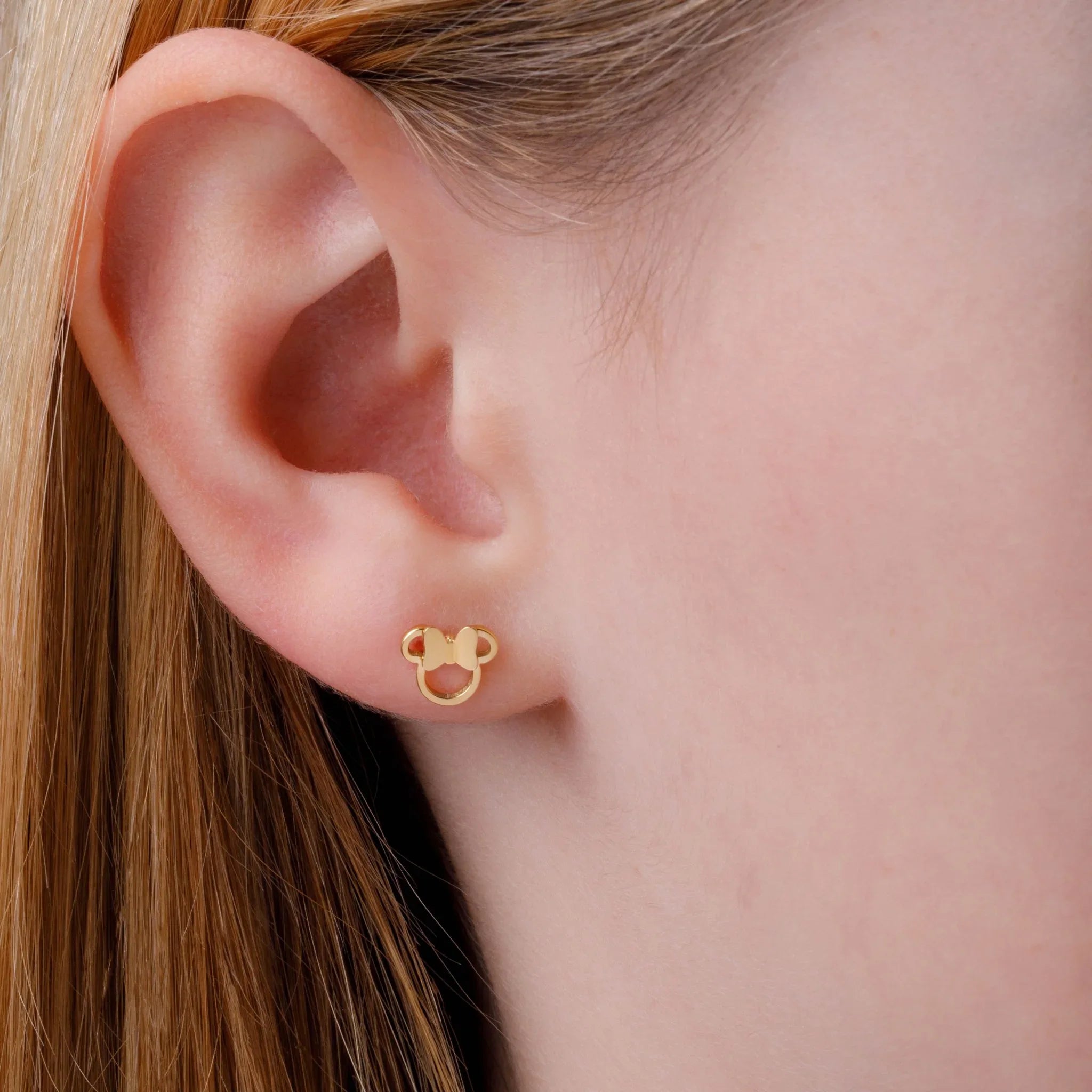Orecchini Minnie - Oro bow silhouette - design cavo - VitaMea