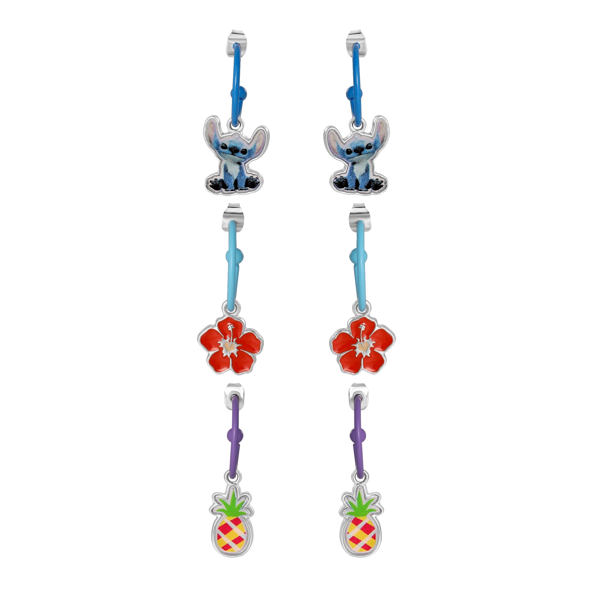 Set 3 Paia Orecchini Stitch Tropical - Disney - VitaMea - SH01511RL.CS - Orecchini -