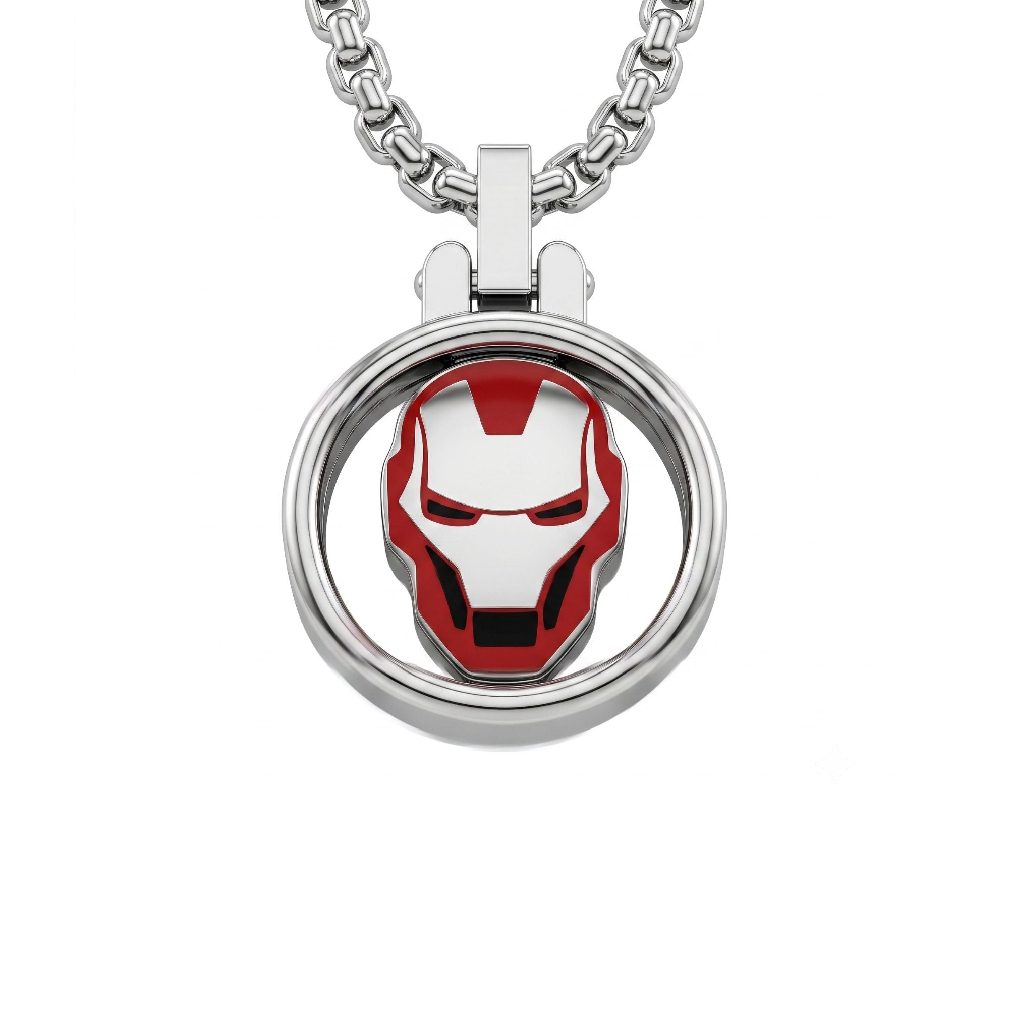 Collana Iron Man Maschera con Smalto - Marvel