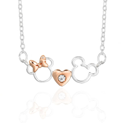 Collana Topolino e Minnie con Cuore - Disney