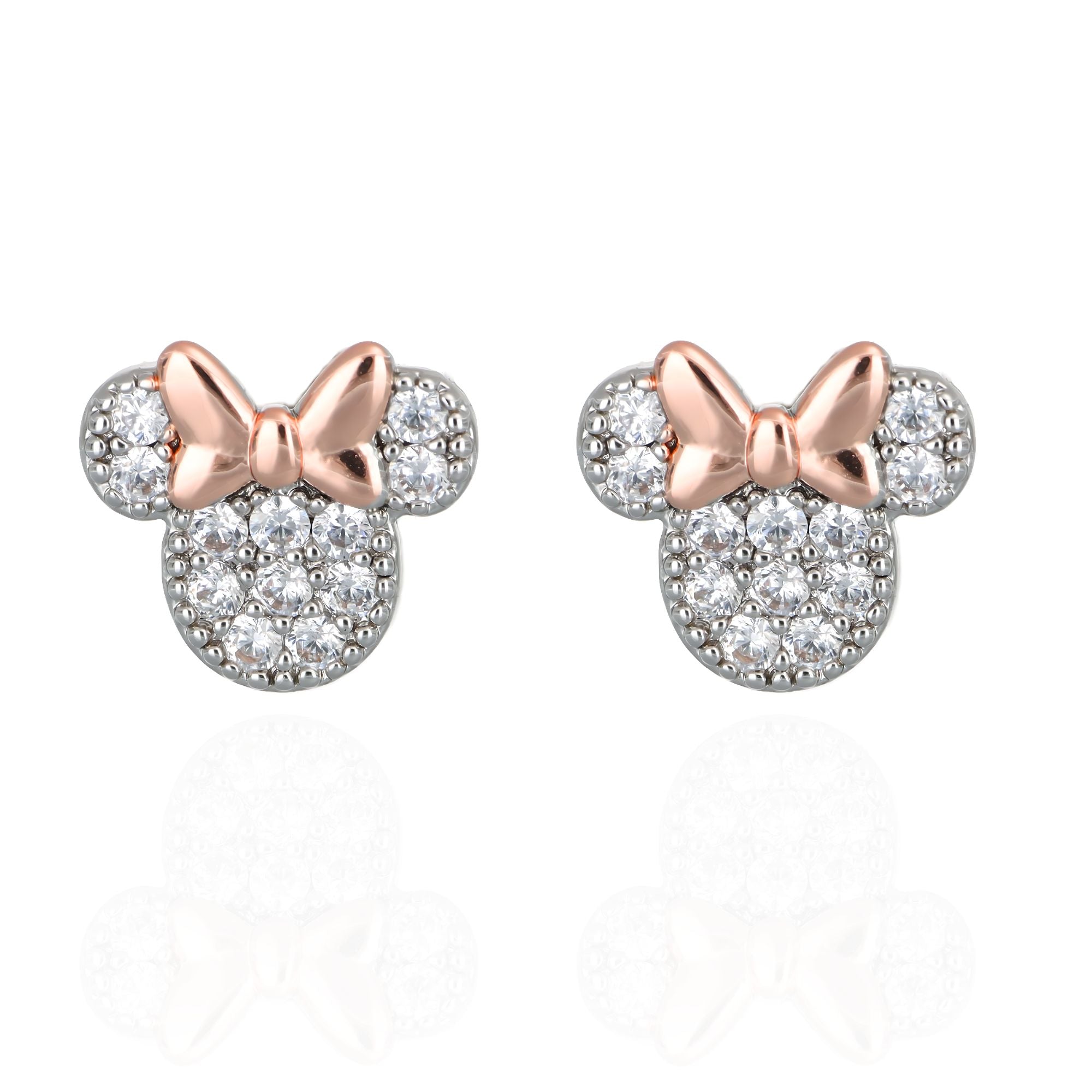 Set Collana e Orecchini Minnie Mouse Pavé Rose Gold - Disney