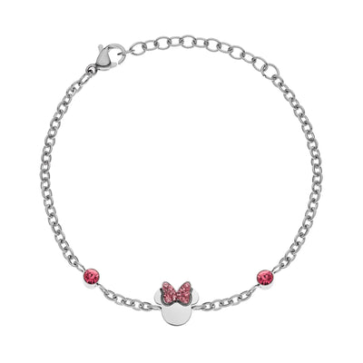 Bracciale Minnie con Fiocco - Argento, Nero, Rosa - VitaMea