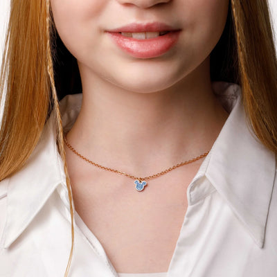Collana Mickey Blu - Oro Rosato - VitaMea