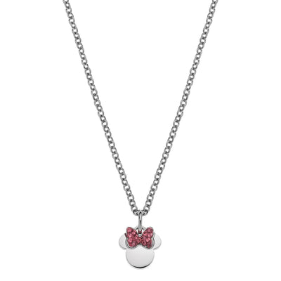 Collana Minnie con Fiocco Rosa - Argento - VitaMea