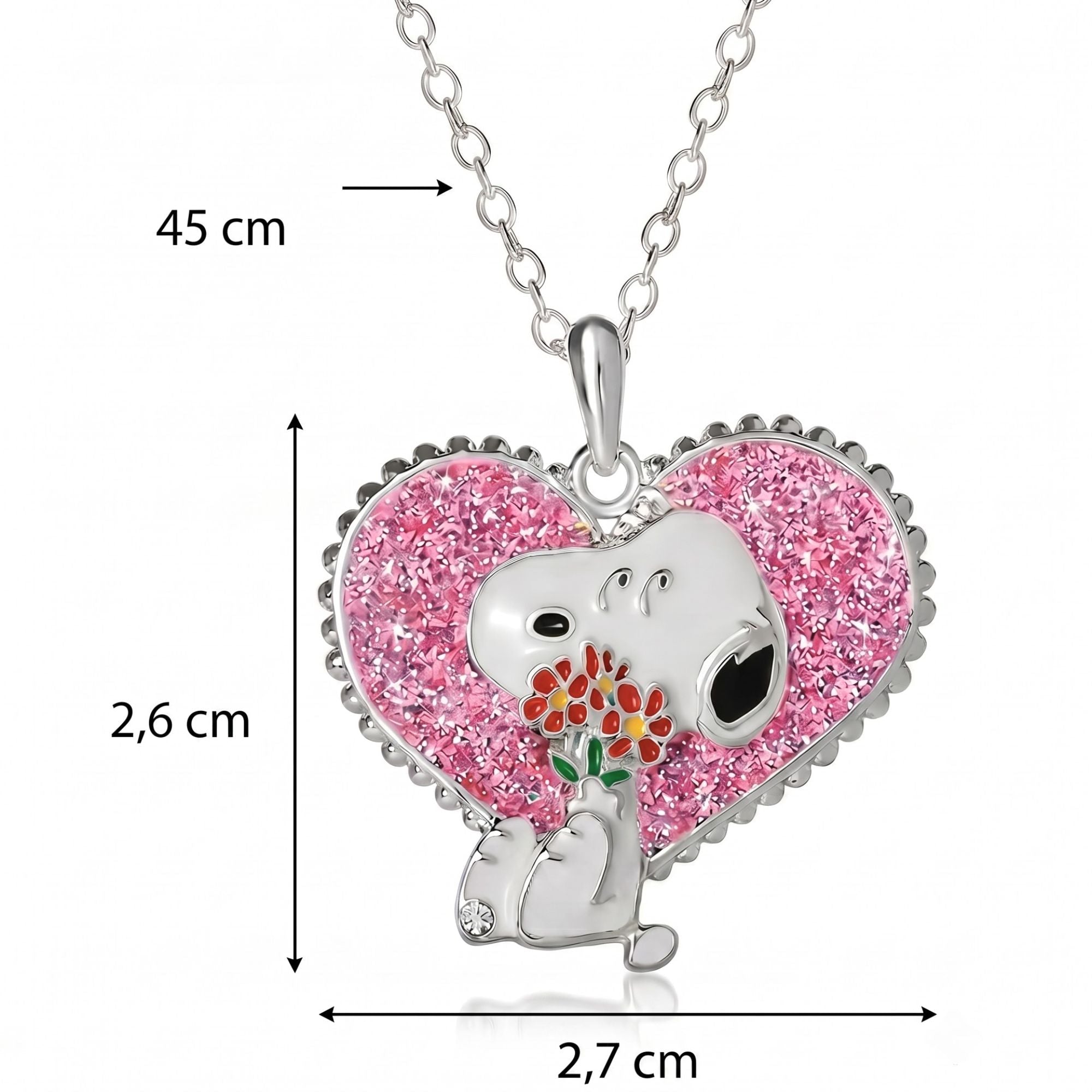 Collana Snoopy Cuore Glitter - Peanuts - VitaMea - CF01662SRWL-Q.CS - Collana -
