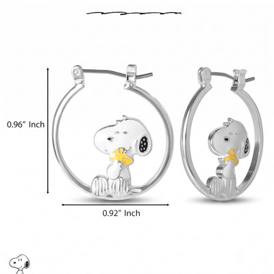 Orecchini a Cerchio Snoopy & Woodstock - Peanuts - VitaMea - EF01487SL.CS - Orecchini -