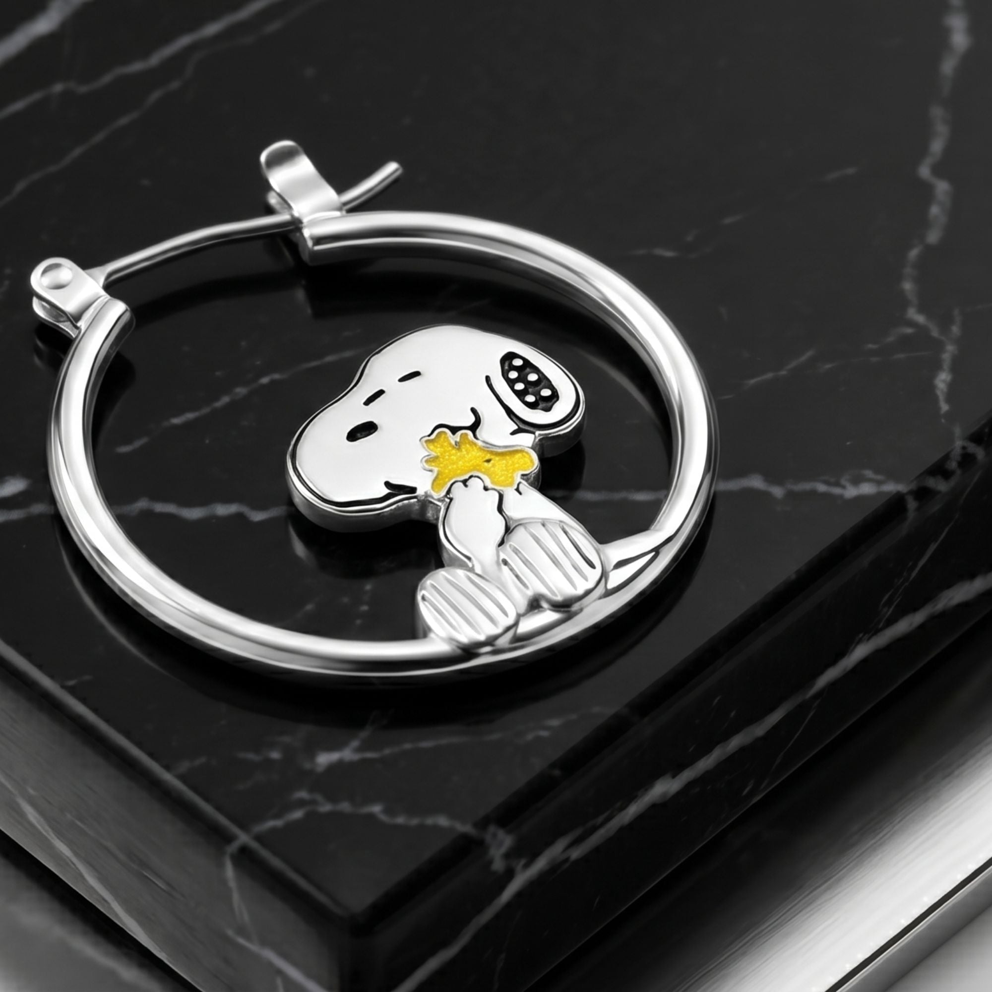 Orecchini a Cerchio Snoopy & Woodstock - Peanuts - VitaMea - EF01487SL.CS - Orecchini -
