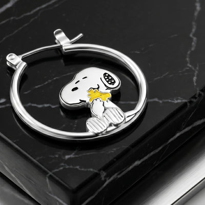 Orecchini a Cerchio Snoopy & Woodstock - Peanuts - VitaMea - EF01487SL.CS - Orecchini -