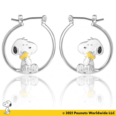 Orecchini a Cerchio Snoopy & Woodstock - Peanuts - VitaMea - EF01487SL.CS - Orecchini -