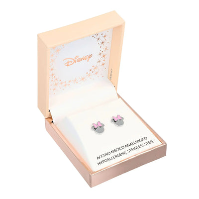 Orecchini Minnie Mouse - Smalto Rosa - VitaMea
