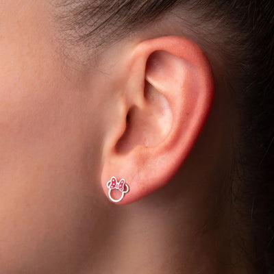 Orecchini Minnie Mouse - Smalto Rosso - VitaMea