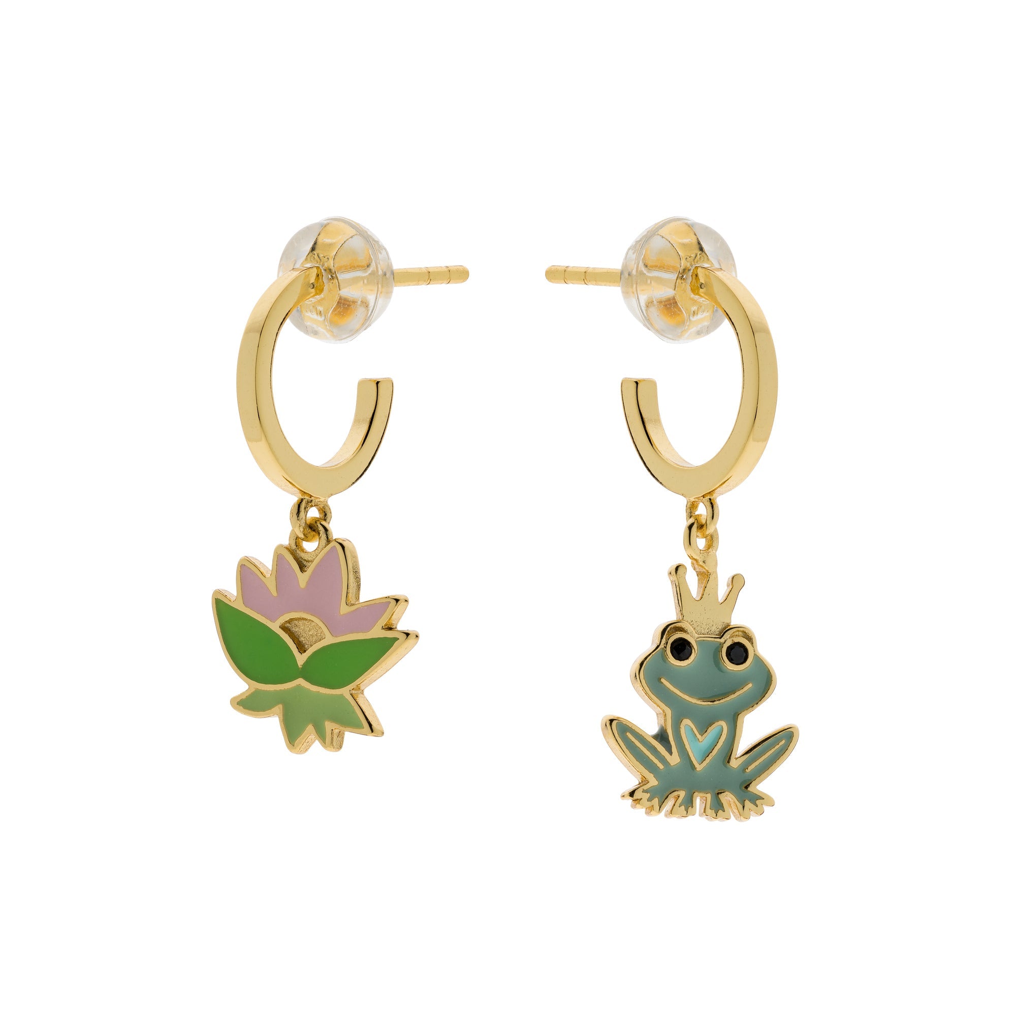 Orecchini Ranocchio & Fiore di Loto - VitaMea - ES00064YZCL.CS - Orecchini - 