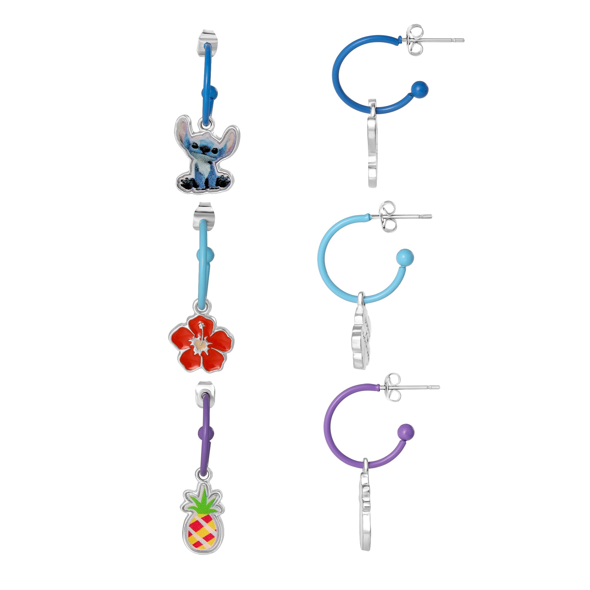Set 3 Paia Orecchini Stitch Tropical - Disney - VitaMea - SH01511RL.CS - Orecchini - 