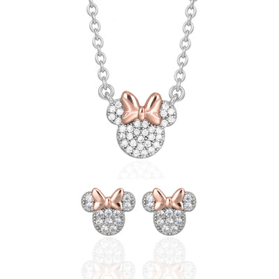 Set Collana e Orecchini Minnie Mouse Pavé Rose Gold - Disney - VitaMea - SF00893SZWL.CS - Set -