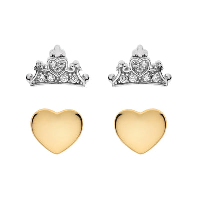 Set Orecchini Corona di Cenerentola - Argento, Oro - VitaMea
