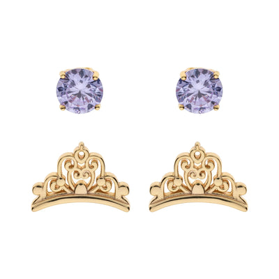 Set Orecchini Corona di Cenerentola - Oro, Viola - VitaMea